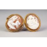 VICTORIAN WELL CARVED SHELL CAMEO BROOCH, DEPICTING MARY AND THE INFANT JESUS, in oval pinchbeck