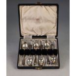 GEORGE VI CASED SET OF SIX SILVER COFFEE SPOONS, Sheffield 1945, 1.