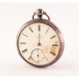 WALDVOGEL, BURY, VICTORIAN SILVER OPEN FAVED POCKET WATCH with keywind movement no 62682, with white