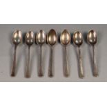 SET OF SEVEN SILVER COFFEE SPOONS, Sheffield 1944, 2.1oz, (7)