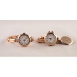 TWO 9ct GOLD LADY'S EXPANDABLE BRACELET WATCHES, 41.8gms gross all in
