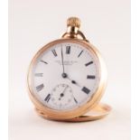 THOMAS RUSSELL & SON, 12C CHURCH STREET, LIVERPOOL, ROLLED GOLD OPEN FACED POCKET WATCH with keyless