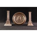 SAMUEL CROMPTON 1927 CENTENARY SILVER CIRCULAR ASHTRAY, centre embossed with bust portrait,