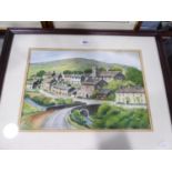 L A FITZSIMMONS (MODERN) WATERCOLOUR 'Muker in Swaledale, Yorkshire' Signed lower left, inscribed