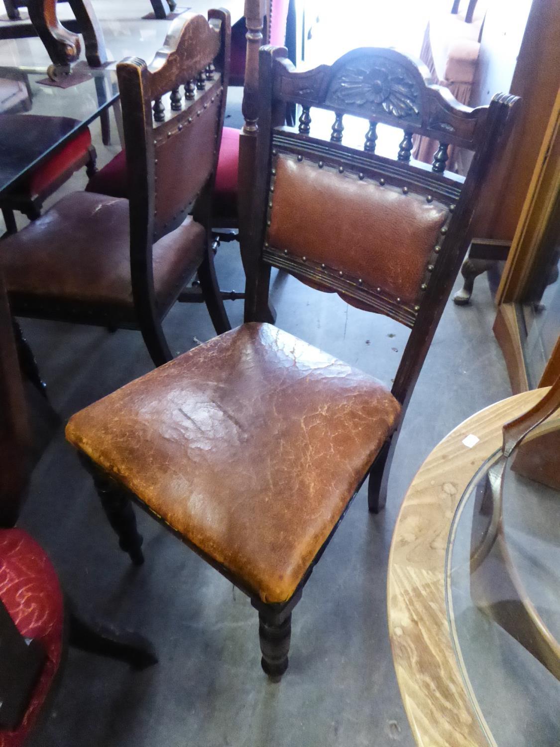 TWO PAIRS OF LATE VICTORIAN SINGLE CHAIRS (4) - Image 2 of 2