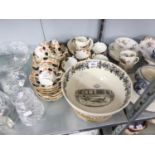 A group of porcelain table wares to inlcude an Adams bowl, plates, etc.