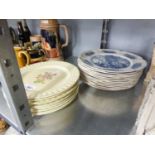 12 'JOHNSON BROS' ROYAL HOMES, BUCKINGHAM PALACE PLATES AND 9 ROYAL ADAMS TITIAN WARE PLATES, PLATES