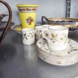 SET OF SIX WEDGWOOD 'BEACONSFIELD' FLORAL PATTERN CHINA COFFEE CANS AND SAUCERS AND A WEDGWOOD CHINA