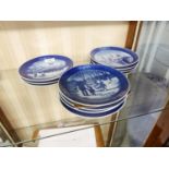 SET OF ELEVEN ROYAL COPENHAGEN BLUE AND WHITE PORCELAIN CHRISTMAS PLATES, 1979, 81-83, 88-94, 7?