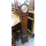 1930s OAK CASED GRANDDAUGHTER CLOCK with gong chiming movement, 50 1/2" (128.5cm) high