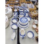 SELECTION OF MASON'S VISTA TEA WARES, JUGS, COFFEE POT, CUPS, PLATES, ETC., (APPROXIMATELY 38