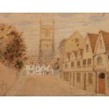 BRITISH SCHOOL (circa 1900) WATERCOLOUR A view, possibly of Cirencester 8" x 10 3/4" (20.5 x 27.5cm)