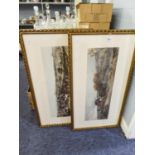 AFTER SHAYER SET OF FOUR COLOUR COACHING PRINTS OF THE SEASONS 8 ½? X 25 ½?, FRAMED AND GLAZED, (4)