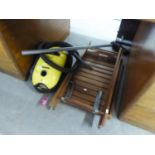 HOOVER VACUUM CLEANER AND A HARDWOOD TRAY WITH STAND