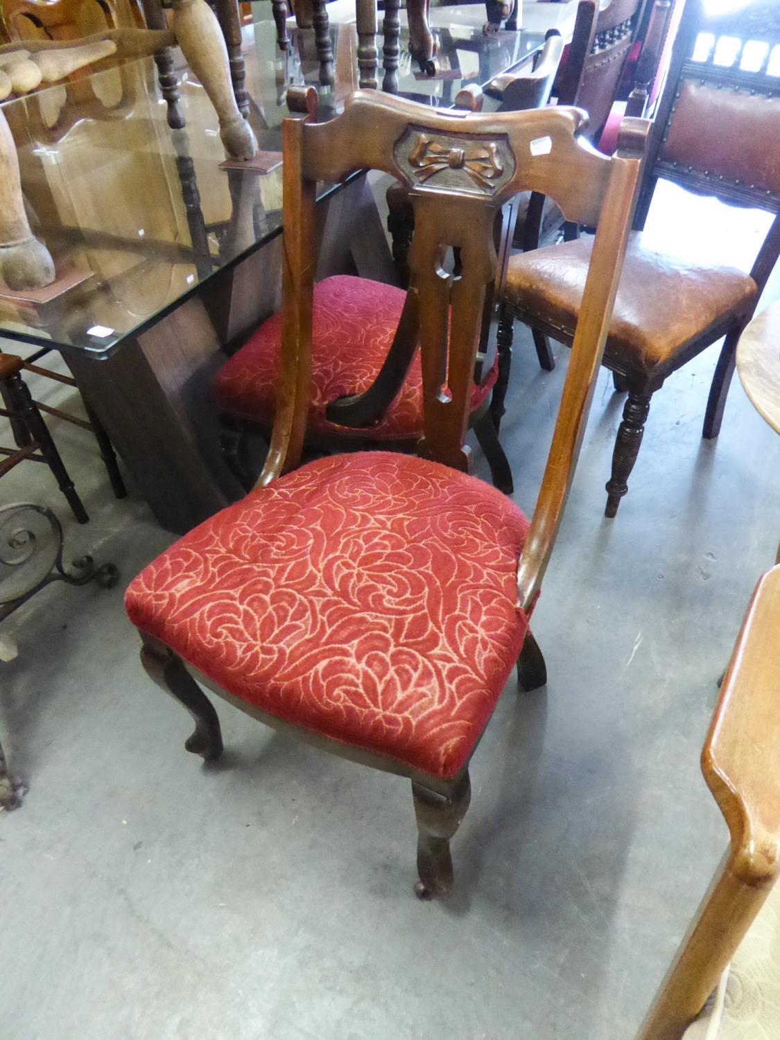 TWO PAIRS OF LATE VICTORIAN SINGLE CHAIRS (4)