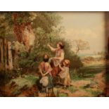 AFTER MYLES BIRKET FOSTER Chromolithographic print Landscape with children