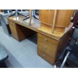 DOUBLE PEDESTAL DESK WITH LIFT-OFF TOP AND SIX DRAWERS (6' X 3'6")