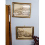 GEORGE BAXTER, MID 19th CENTURY PAIR OF PRINTS FROM SEPIA WATERCOLOURS 'The Reception of the Rev