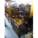 LATE VICTORIAN MAHOGANY DRESSING CHEST WITH TRIPLE MIRRORS, TWO JEWEL DRAWERS OVER TWO SHORT AND TWO