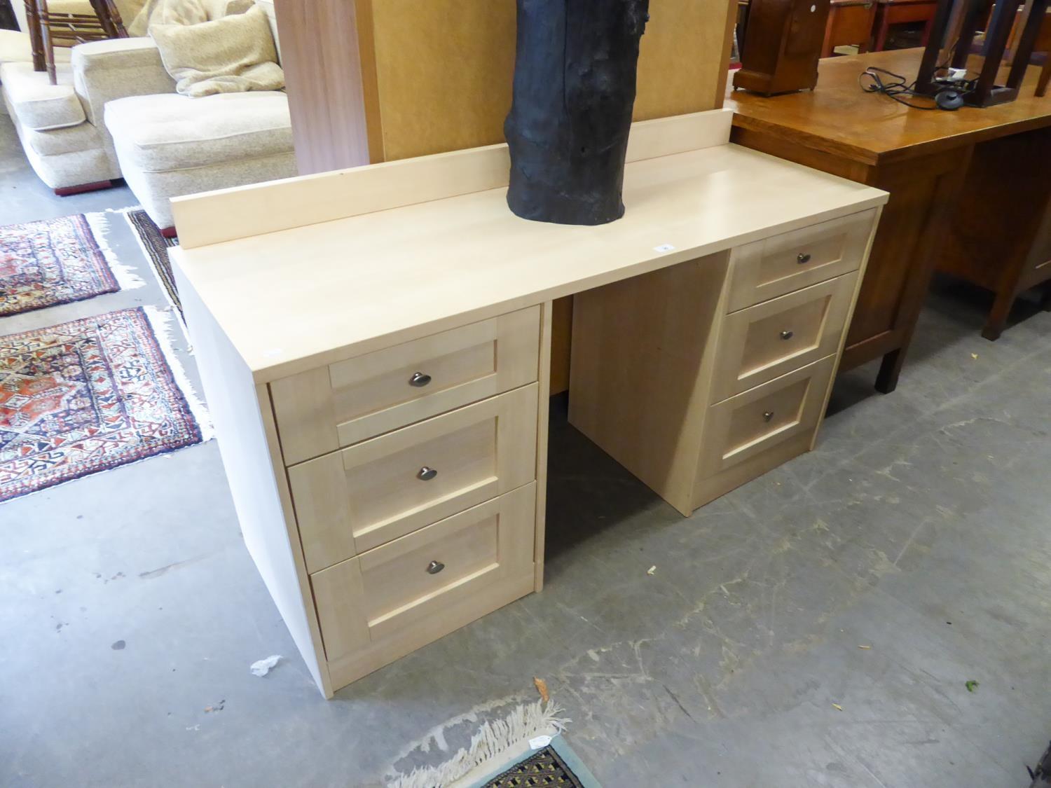 MODERN TWIN PEDESTAL DRESSING TABLE