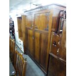 PIONEER STORES LTD., LIVERPOOL, 1920s GENTLEMAN'S BLIND FRET CARVED MAHOGANY TWO DOOR FITTED