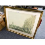 AFTER PETER DE WINT (1784-1849) COLOUR PRINT REPRODUCTION OF A WATERCOLOUR "GLOUCESTER FROM THE