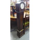 1930s OAK CASED GRANDDAUGHTER CLOCK with gong chiming movement, 53 1/4" (135.5cm) high