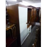 MODERN WHITE FRONTED AND WOOD EFFECT COMBINATION WARDROBE