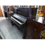 MARSHALL & ROSE, LONDON, DARK MAHOGANY PIANOLA WITH 74 PIANOLA ROLLS, IN MAHOGANY SMALL CABINET