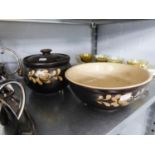 A DENBY WARE BOWL AND TUREEN WITH COVER