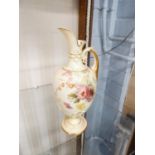 ROYAL WORCESTER BLUSH CHINA PEDESTAL EWER (AS FOUND)