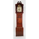 FLETCHER, KIRBY, EARLY NINETEENTH CENTURY OAK AND MAHOGANY CROSSBANDED LONGCASE CLOCK, the 12 ¼?