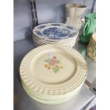 12 'JOHNSON BROS' ROYAL HOMES, BUCKINGHAM PALACE PLATES AND 9 ROYAL ADAMS TITIAN WARE PLATES, PLATES