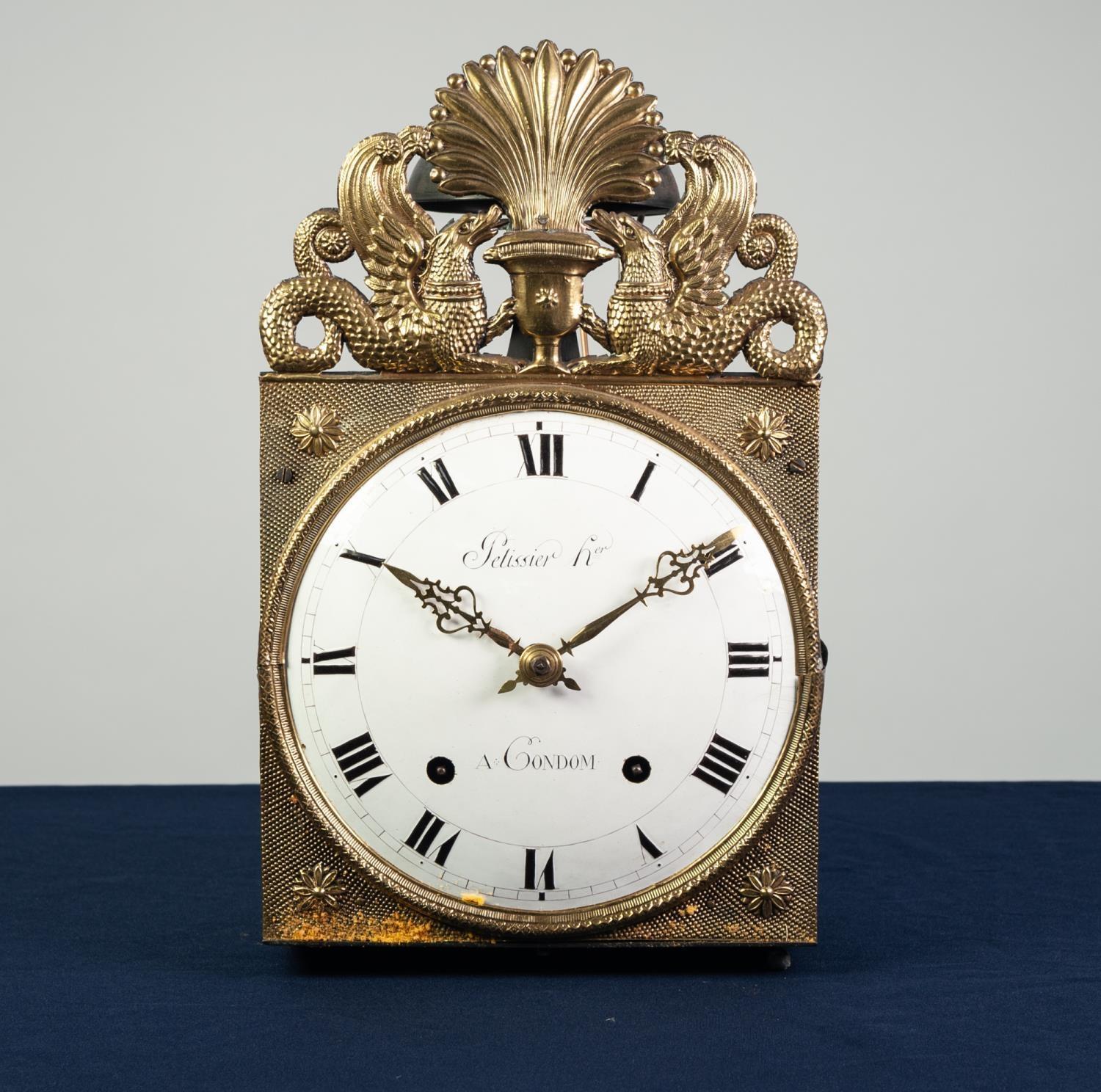 ?PELISSIER HER A CONDOM?, LATE NINETEENTH CENTURY CONTINENTAL COMTOISE WALL CLOCK, the 8 ½? - Image 2 of 4