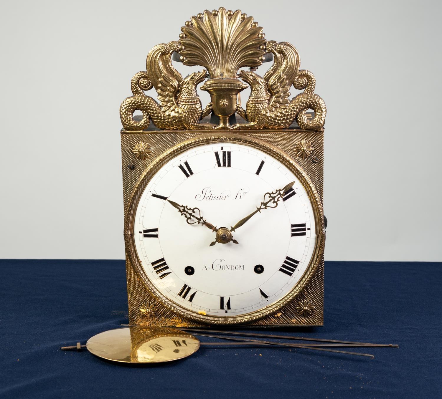 ?PELISSIER HER A CONDOM?, LATE NINETEENTH CENTURY CONTINENTAL COMTOISE WALL CLOCK, the 8 ½? - Image 4 of 4