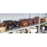 LARGE SELECTION OF 'PEARSONS' STONEWARE TO INCLUDE OVEN TO TABLE CASSEROLE POTS (10), FIVE WATER