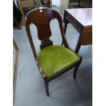 A SET OF FOUR NINETEENTH/EARLY TWENTIETH CENTURY FRENCH MAHOGANY DIRECTOR STYLE SINGLE CHAIRS WITH