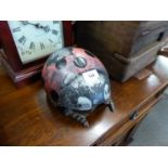 PAINTED METAL LADYBIRD-FORM SHOE BRUSH/SCRAPER