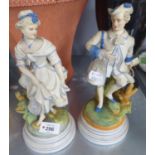 A PAIR OF TINTED BISQUE FIGURES