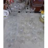 QUANTITY OF GLASSWARES TO INCLUDE; 12 PIECE PUNCH JUG AND CUPS, WINES ETC.....