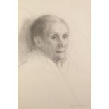 M.A. HOLMES (TWENTIETH CENTURY) PENCIL DRAWING Bust portrait of the artist? mother Signed, titled to
