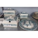 A SELECTION OF DINNER WARES TO INCLUDE; 'CERAMIC ART CO., CROWN POTTERY', TUREENS AND COVERS AND