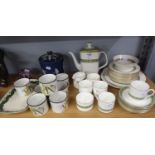 ROYAL DOULTON CHINA 'RONDELAY' PATTERN COFFEE SERVICE FOR 6 PERSONS, PLUS 12 SIDE PLATES AND 2 BREAD