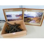 SMALL COLLECTION OF WOODEN AND PLASTIC MODELS OF WWII AIRCRAFT, a/f, and a PAIR OF REPRODUCTION