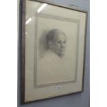 M.A. HOLMES (TWENTIETH CENTURY) PENCIL DRAWING Bust portrait of the artist? mother Signed, titled to