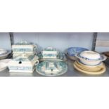 A SELECTION OF DINNER WARES TO INCLUDE; 'CERAMIC ART CO., CROWN POTTERY', TUREENS AND COVERS AND