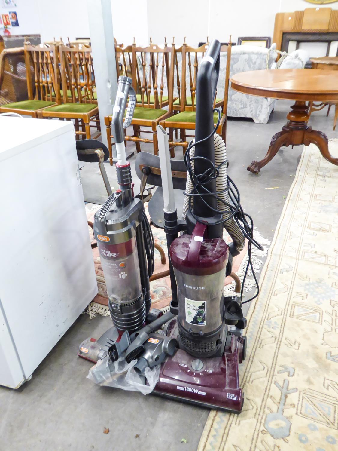 VAX BAGLESS UPRIGHT VACUUM CLEANER AND A SAMSUNG UPRIGHT CLEANER (2)