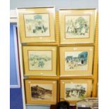 MARGARET CHAPMAN - THREE ARTIST SIGNED REPRODUCTION COLOUR PRINTS AND THREE UNSIGNED DITTO (6)