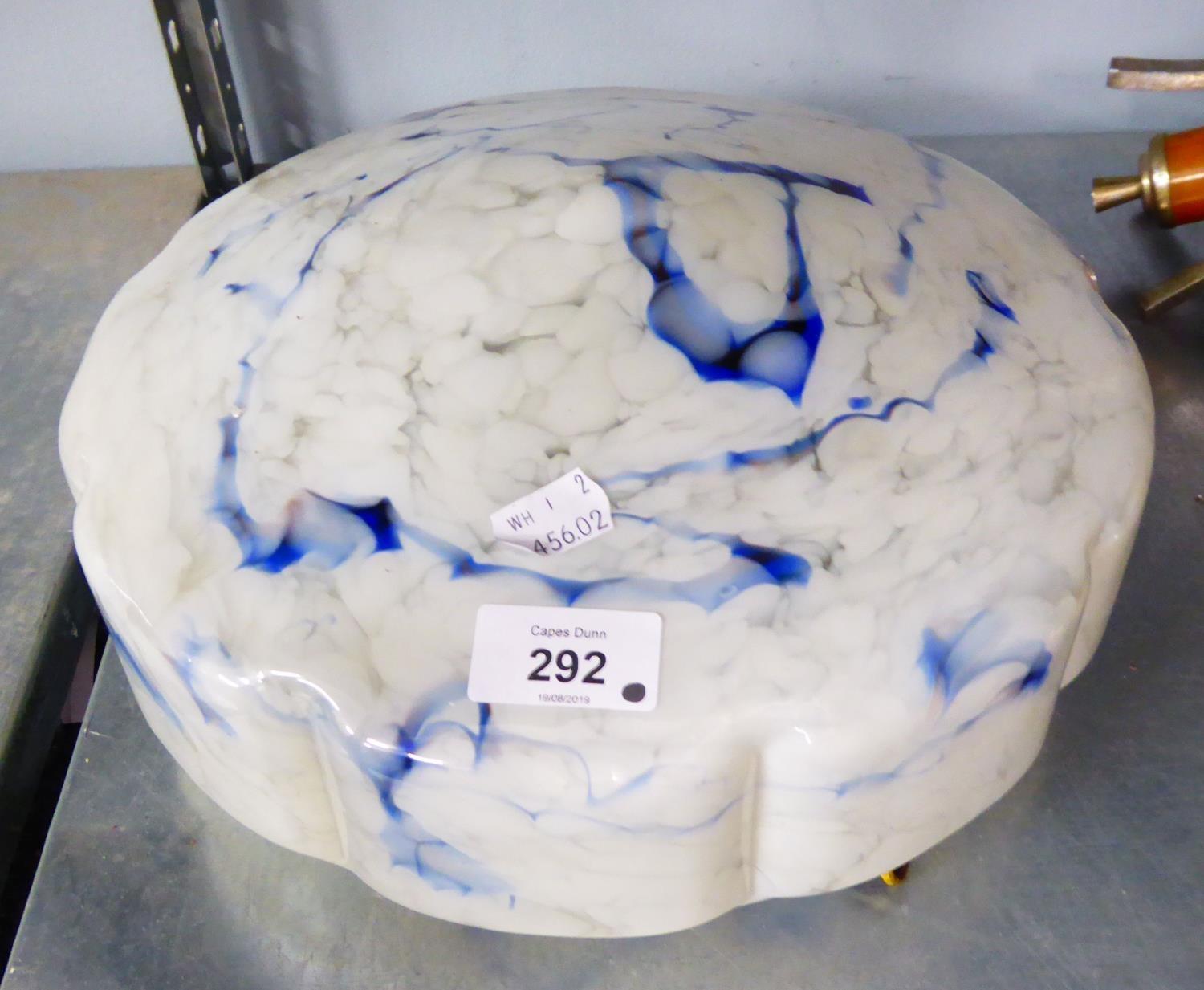 A MARBLED SEASE CEILING LIGHT SHADE
