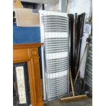 PAIR OF RADIATORS - ONE WHITE, FLAT RADIATOR (60cm x 180cm) AND A CHROME TOWEL RAIL (170cm x